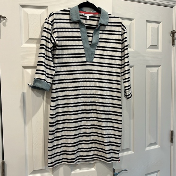 Southern Tide Navy & White Chambray Detail Collar & Cuff XS - Picture 9 of 10